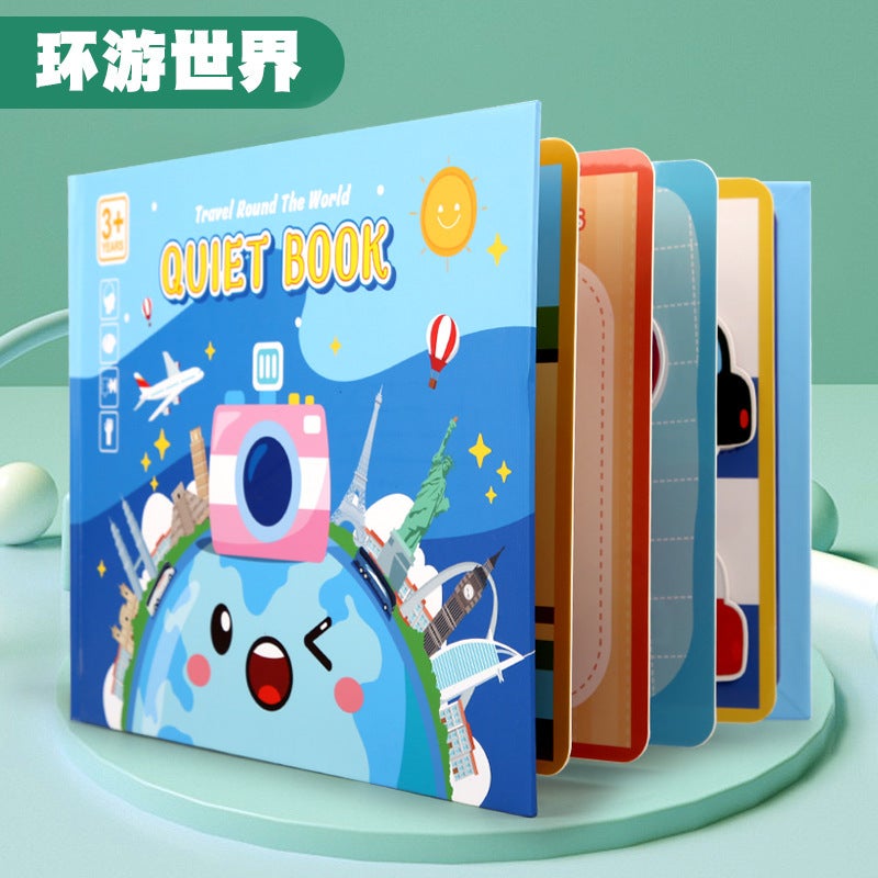 Children'S Early Education Enlightenment Quiet Paste Book Toys Handmade Material Package Educational Toys Baby Sticker Book - Image 1